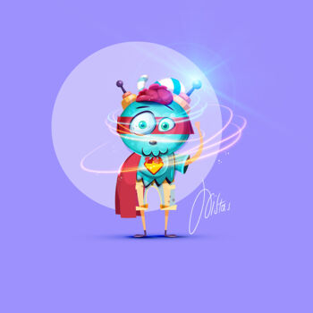 Digital Arts titled "NFT Character 02" by Xristastavrou, Original Artwork, Digital Painting