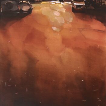 제목이 "Winter evening, sun…"인 미술작품 Prashant Prabhu로, 원작, 수채화