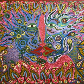 Painting titled "Love in the Jungle…" by Zaplaflora, Original Artwork, Acrylic