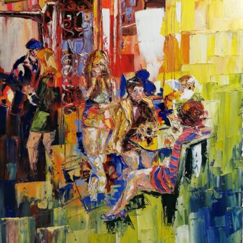 제목이 "Vivere a colori"인 미술작품 Luca Cistaro로, 원작, 기름 나무 들것 프레임에 장착됨