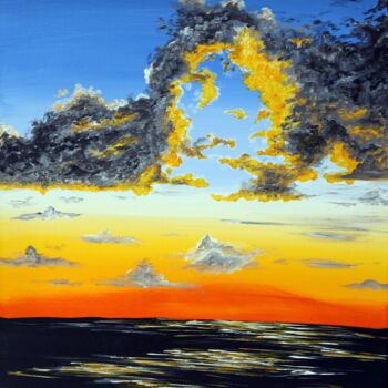 Painting titled "Interior art - seas…" by Anna Aliakberova, Original Artwork, Acrylic Mounted on Wood Stretcher frame