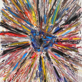 Painting titled "Origin of the World…" by Jerome Labrunerie (GEO), Original Artwork, Oil Mounted on Wood Stretcher frame