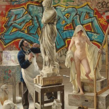 Schilderij getiteld "BEST VERSION" door Marco Battaglini, Origineel Kunstwerk, Airbrush