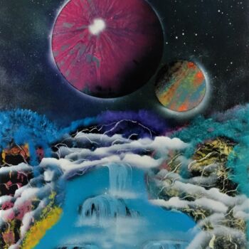 Painting titled "The Convergence" by Zooj, Original Artwork, Spray paint