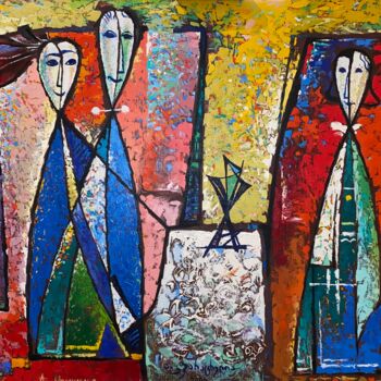 Peinture intitulée "RefStock 7087_Les T…" par Alexei Kvaratskheliya, Œuvre d'art originale, Huile