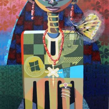 Peinture intitulée "African Princess/Fa…" par Ifeoluwa Olojede, Œuvre d'art originale, Acrylique