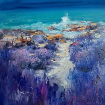 Pittura intitolato "Sea and lavender" da Ivica Petraš, Opera d'arte originale, Olio