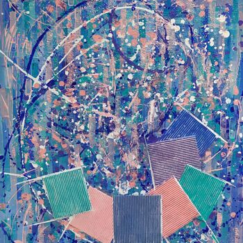 Painting titled "PALETTE PICTURALE" by Monique Rouquier (Jaine M), Original Artwork, Acrylic Mounted on Wood Stretcher frame