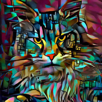 「Normy, cat」というタイトルのデジタルアーツ L.Rocheによって, オリジナルのアートワーク, アクリル