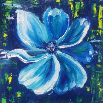 Schilderij getiteld "Night flower" door Ivelina Hrytsylo, Origineel Kunstwerk, Olie