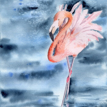"Flamingo ballerina" başlıklı Tablo Elena Poigina tarafından, Orijinal sanat, Suluboya