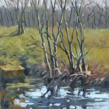 Peinture intitulée "Petit ruisseau à Lu…" par Christian Arnould, Œuvre d'art originale, Huile