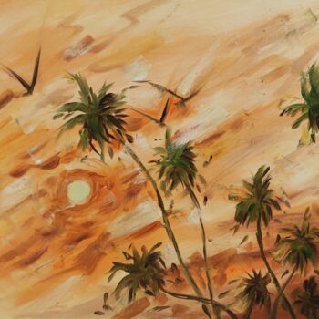 绘画 标题为“hot landscape with…” 由Valentina Reymer, 原创艺术品, 油