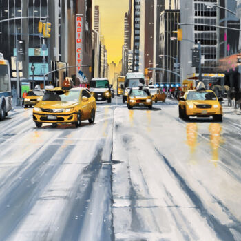 绘画 标题为“New York #78” 由Sócrates Rízquez, 原创艺术品, 搪瓷 安装在铝上