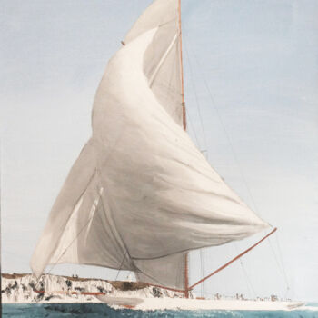 Painting titled "Reliance, 1903 Amer…" by Jim Fischer, Original Artwork, Oil
