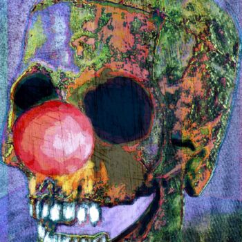 Digital Arts με τίτλο "SKULL OF CLOWN 1" από Michel Martin, Αυθεντικά έργα τέχνης, 2D ψηφιακή εργασία Τοποθετήθηκε στο Αλουμ…