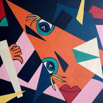 Malerei mit dem Titel "I see you" von Esmeralda Skverer, Original-Kunstwerk, Acryl