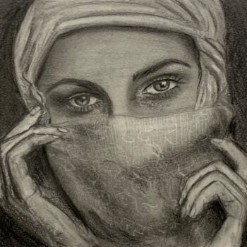 Disegno intitolato "Queen" da Saud Ali Alassaf, Opera d'arte originale, Matita
