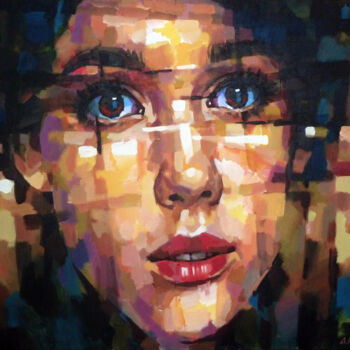 Painting titled "PORTRAIT_E" by Aleksandr Ilichev, Original Artwork, Acrylic