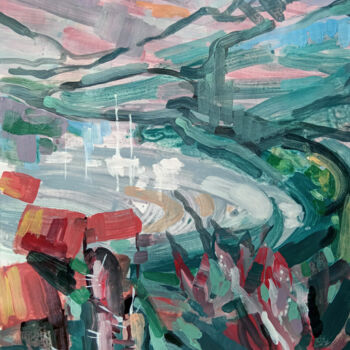 Schilderij getiteld "Аbstract seascape" door Nataliia Belozerova, Origineel Kunstwerk, Acryl