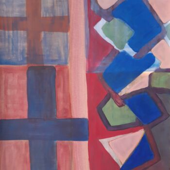 Painting titled "Abstrait 2000" by Jacques Desvaux (JD), Original Artwork, Acrylic