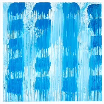 Painting titled "Blue Clouds Blue" by Simon Findlay, Original Artwork, Acrylic