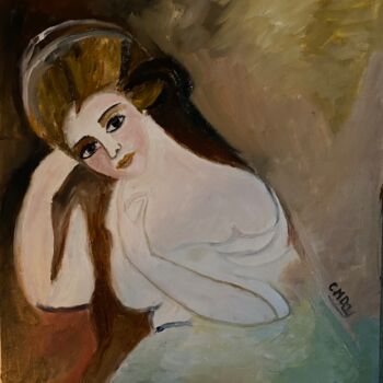 Painting titled ""Emma"" by Claire Marie Gay, Original Artwork, Oil Mounted on Wood Panel