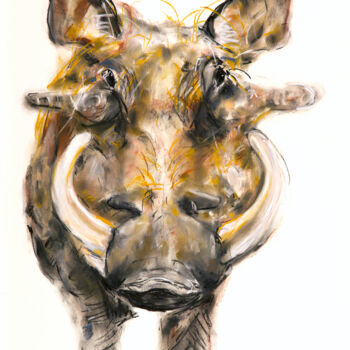 Tekening getiteld "warthog" door Babett Landsberger, Origineel Kunstwerk, Pastel