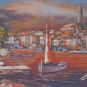 绘画 标题为“Rovinj sunset acryl…” 由Filip Petrovic, 原创艺术品, 丙烯