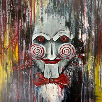 Painting titled "Billy" by Ukla Kalacheva, Original Artwork, Acrylic Mounted on Wood Stretcher frame