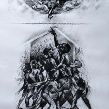 Drawing titled "The last horizon" by N.P Pandey, Original Artwork, Charcoal
