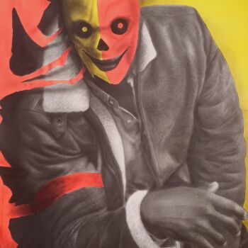Drawing titled "Rebel" by Chidi Chibueze, Original Artwork, Charcoal
