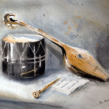 제목이 "Still life with Geo…"인 미술작품 Olga Skhirtladze로, 원작, 수채화