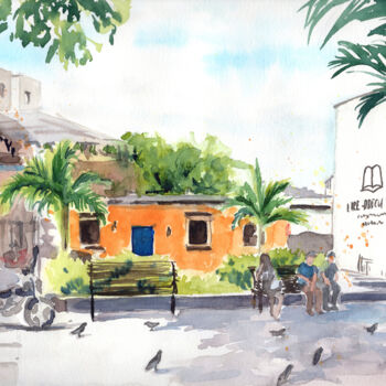 "Vacation and sunny…" başlıklı Tablo Elena Poigina tarafından, Orijinal sanat, Suluboya
