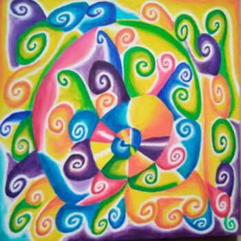 Painting titled "Voli" by Arduino Rossi, Original Artwork, Acrylic Mounted on Wood Stretcher frame