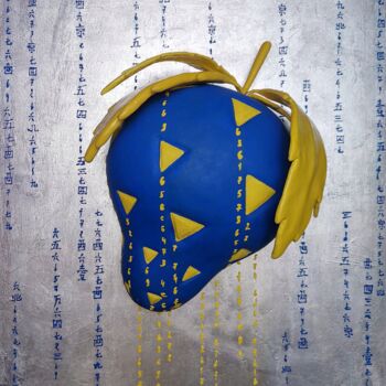 Sculpture intitulée "Electric Strawberry…" par Chaos Of Purple Experience, Œuvre d'art originale, Argile