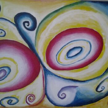 Painting titled "Forme" by Arduino Rossi, Original Artwork, Oil Mounted on Wood Stretcher frame