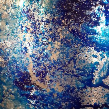 Painting titled "steel bleu" by Patrice Tabouret(Pi), Original Artwork, Acrylic Mounted on Wood Stretcher frame