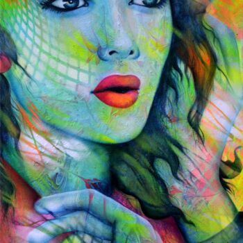 Peinture intitulée "au delà de l horizo…" par Jeannette Guichard-Bunel, Œuvre d'art originale, Huile Monté sur Châssis en bo…