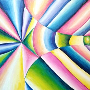 Painting titled "Il faro" by Arduino Rossi, Original Artwork, Acrylic Mounted on Wood Stretcher frame