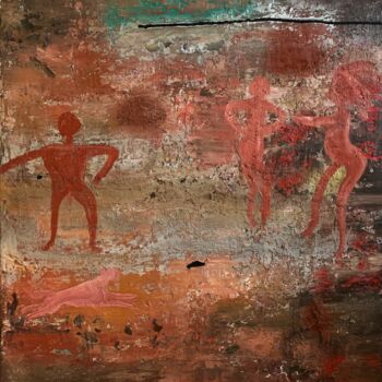 Painting titled "A CAVE PARTY" by Philippe Ceulemans, Original Artwork, Acrylic
