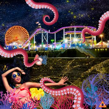 Digitale Kunst mit dem Titel "Far away from the m…" von Kiki Austen, Original-Kunstwerk, Fotomontage