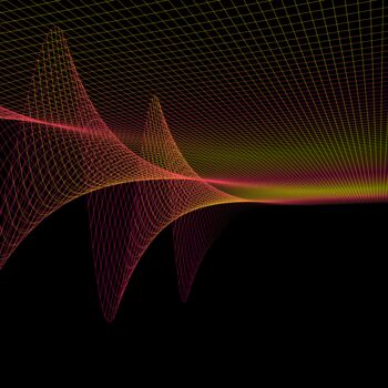 Digitale Kunst mit dem Titel "Temperature Waves #4" von Elkement (Elke Stangl), Original-Kunstwerk, 2D digitale Arbeit