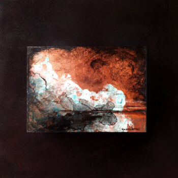Pintura titulada "Resting Cloud" por Marcia G Connell, Obra de arte original, Tinta Montado en Panel de madera