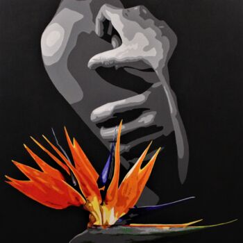 Painting titled "Tentation" by Gael-Dwight, Original Artwork, Acrylic Mounted on Wood Stretcher frame