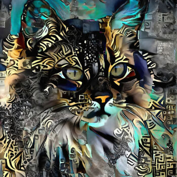 제목이 "Mayaar, cat"인 디지털 아트 L.Roche로, 원작, 아크릴