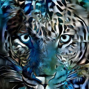 Digital Arts με τίτλο "Darmonn, leopard" από L.Roche, Αυθεντικά έργα τέχνης, 2D ψηφιακή εργασία