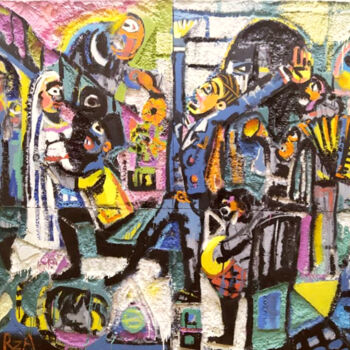 Painting titled "Weeding" by Rza Rzazadeh, Original Artwork, Oil