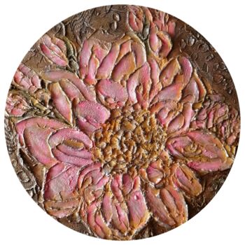 Pintura intitulada "Pink Flowers" por Elena Chugurova, Obras de arte originais, Acrílico Montado em Painel de madeira