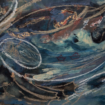 Peinture intitulée "Small boat" par Helena Asadova, Œuvre d'art originale, Acrylique